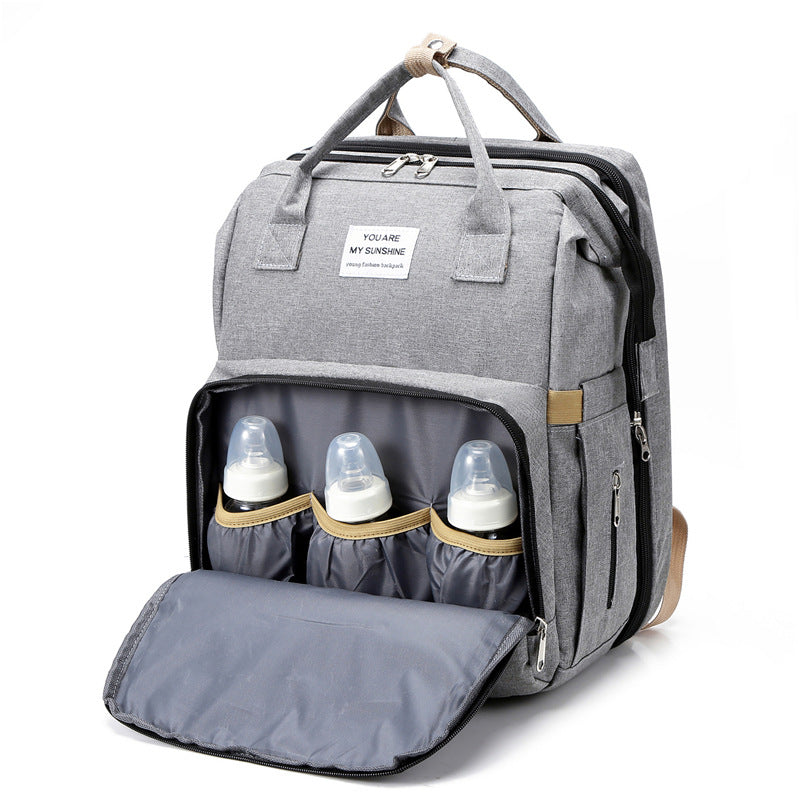 3-in-1 Baby Diaper Bag with Crib & Trolley Hook