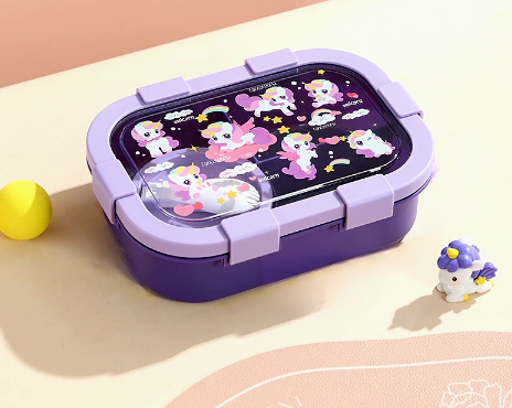 Kids Bento Lunch Box - 3 Compartment, Leak-Proof