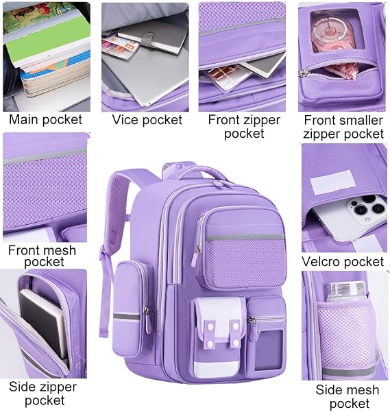 14" Kids Lightweight School Backpack - Spine Protection