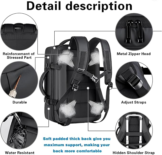 15" Anti-Theft Smart Laptop Backpack - Business & Travel