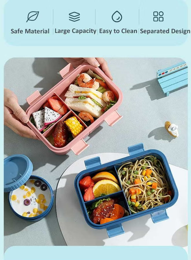 Kids Bento Lunch Box - 3 Compartment, Leak-Proof