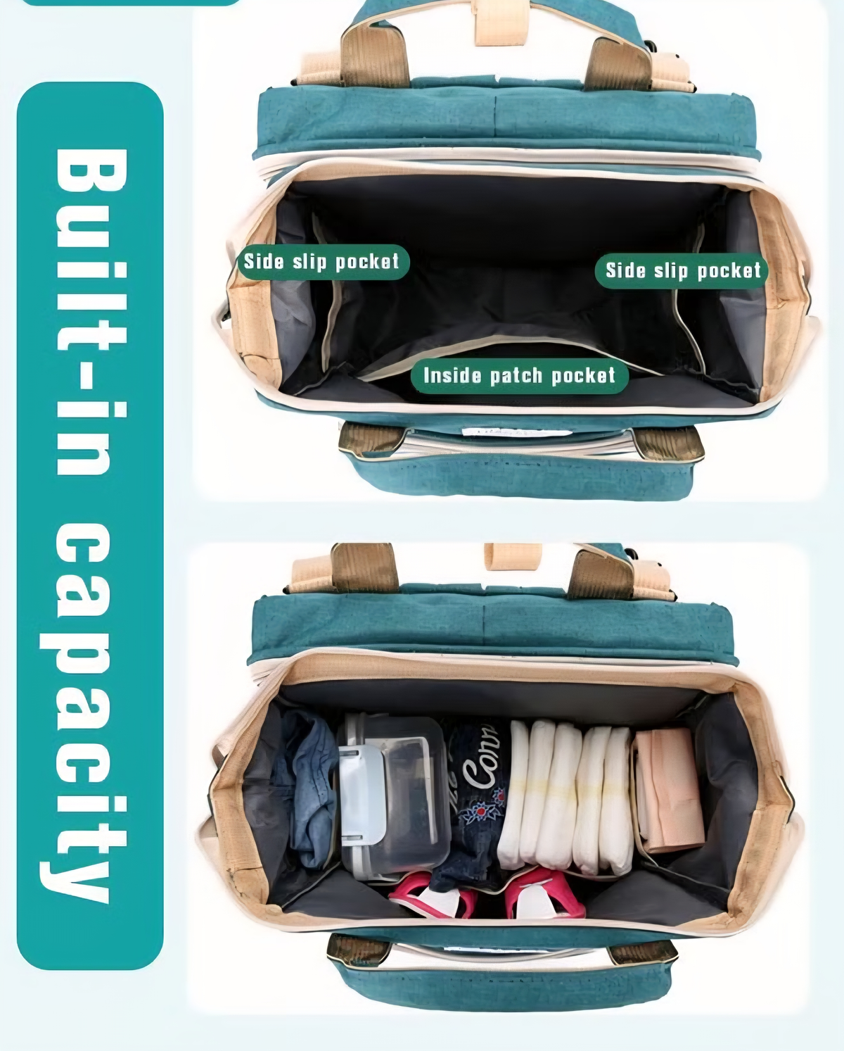 3-in-1 Baby Diaper Bag with Crib & Trolley Hook