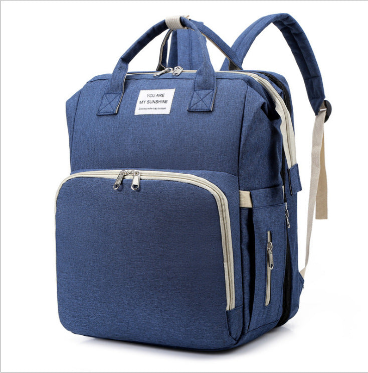 3-in-1 Baby Diaper Bag with Crib & Trolley Hook