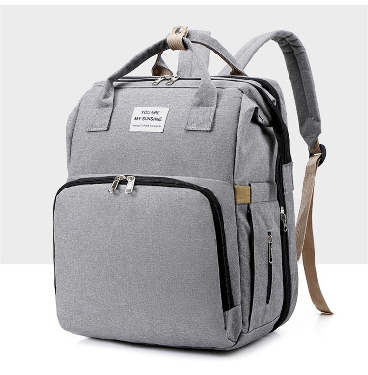 3-in-1 Baby Diaper Bag with Crib & Trolley Hook