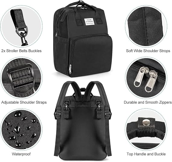 3-in-1 Baby Diaper Bag with Crib & Trolley Hook