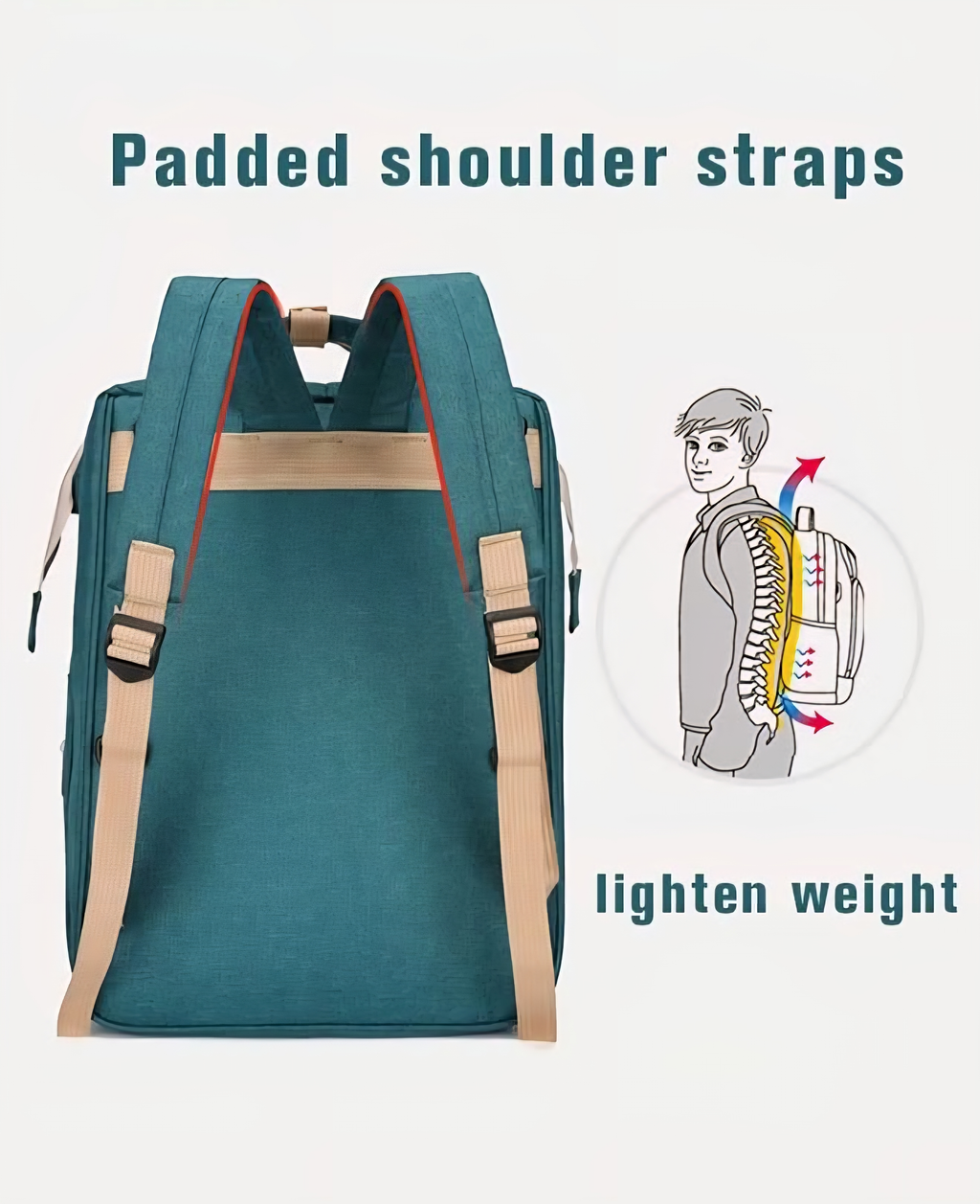 3-in-1 Baby Diaper Bag with Crib & Trolley Hook