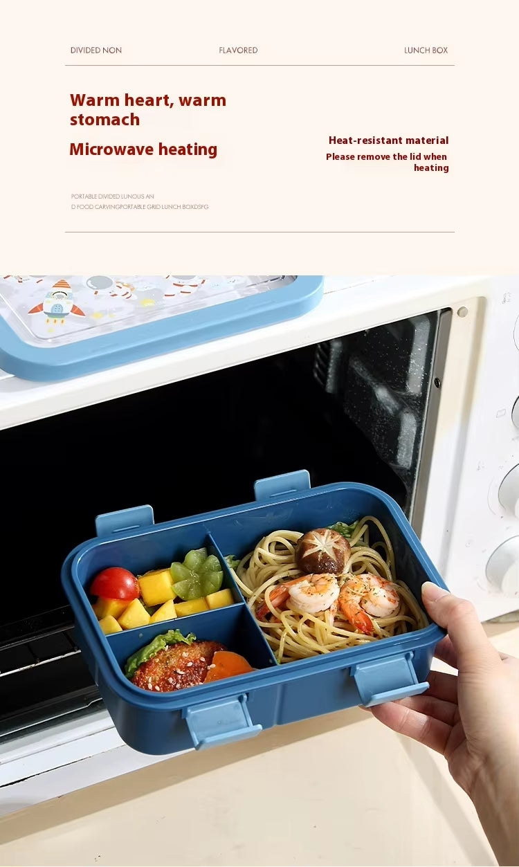 Kids Bento Lunch Box - 3 Compartment, Leak-Proof