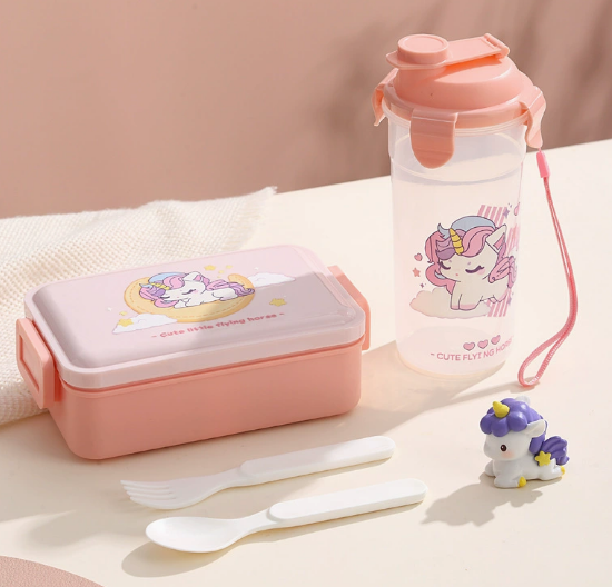 Kids Lunch Box with Water Bottle Set