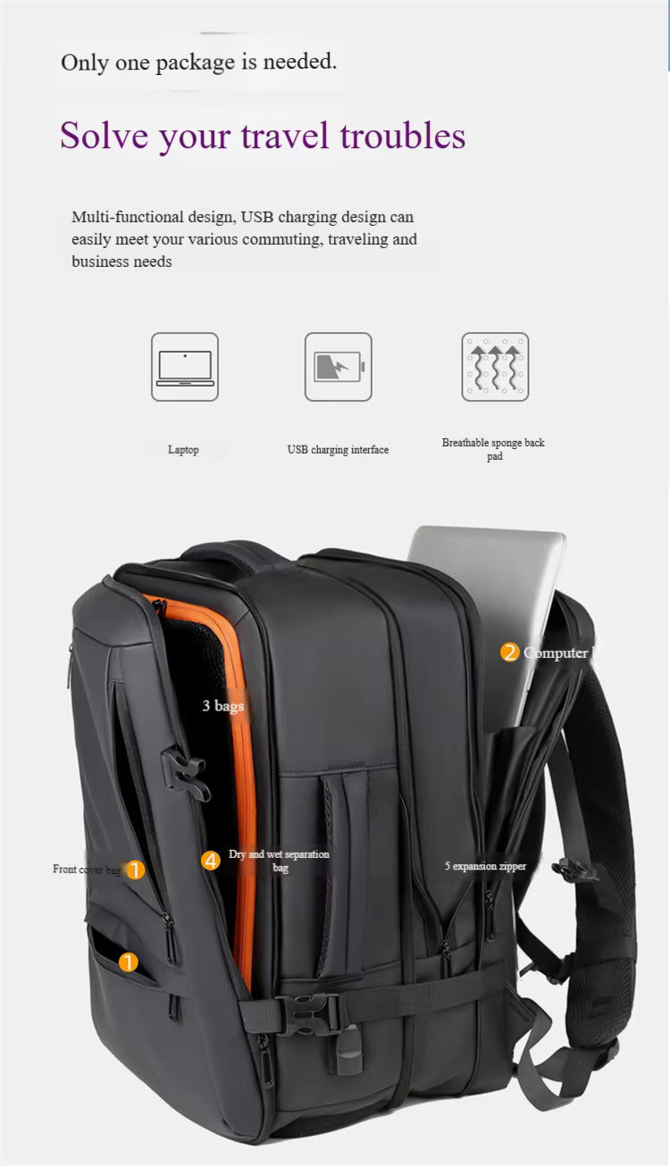 15" Anti-Theft Smart Laptop Backpack - Business & Travel