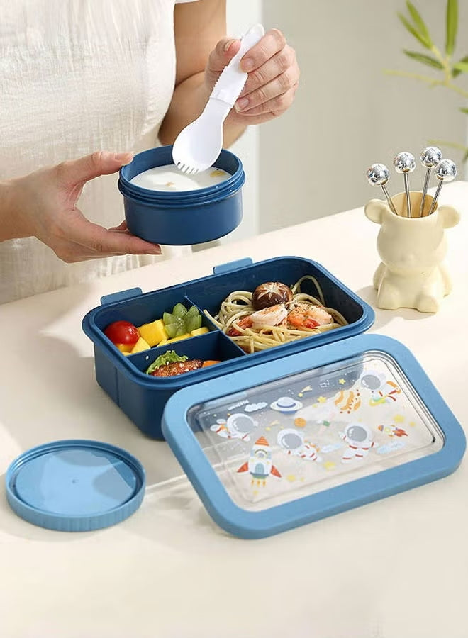 Kids Bento Lunch Box - 3 Compartment, Leak-Proof