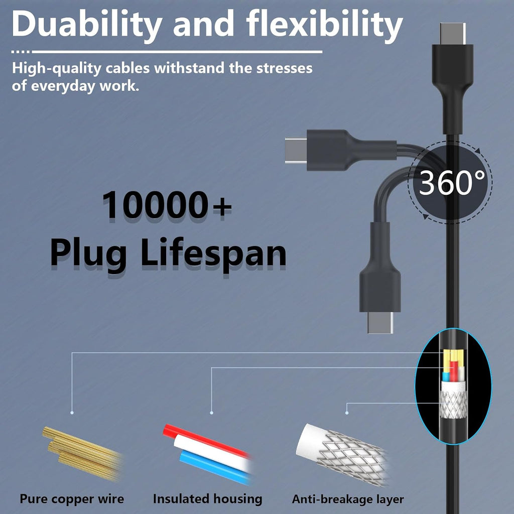 65W USB-C Laptop Charger – Type-C PD Fast Charging Adapter